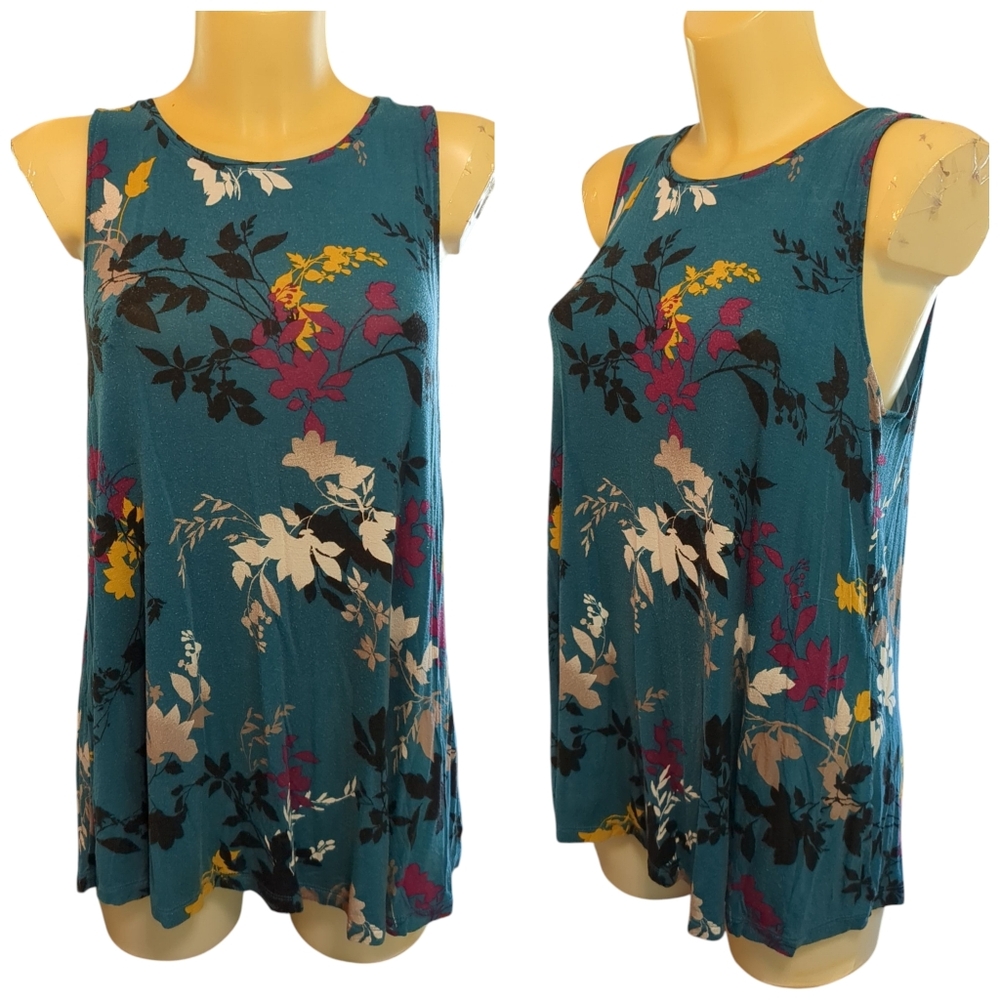 🌹3/15🌹APT 9 Essentials Blue White Pink Yellow Grey Floral Stretchy Tank Top